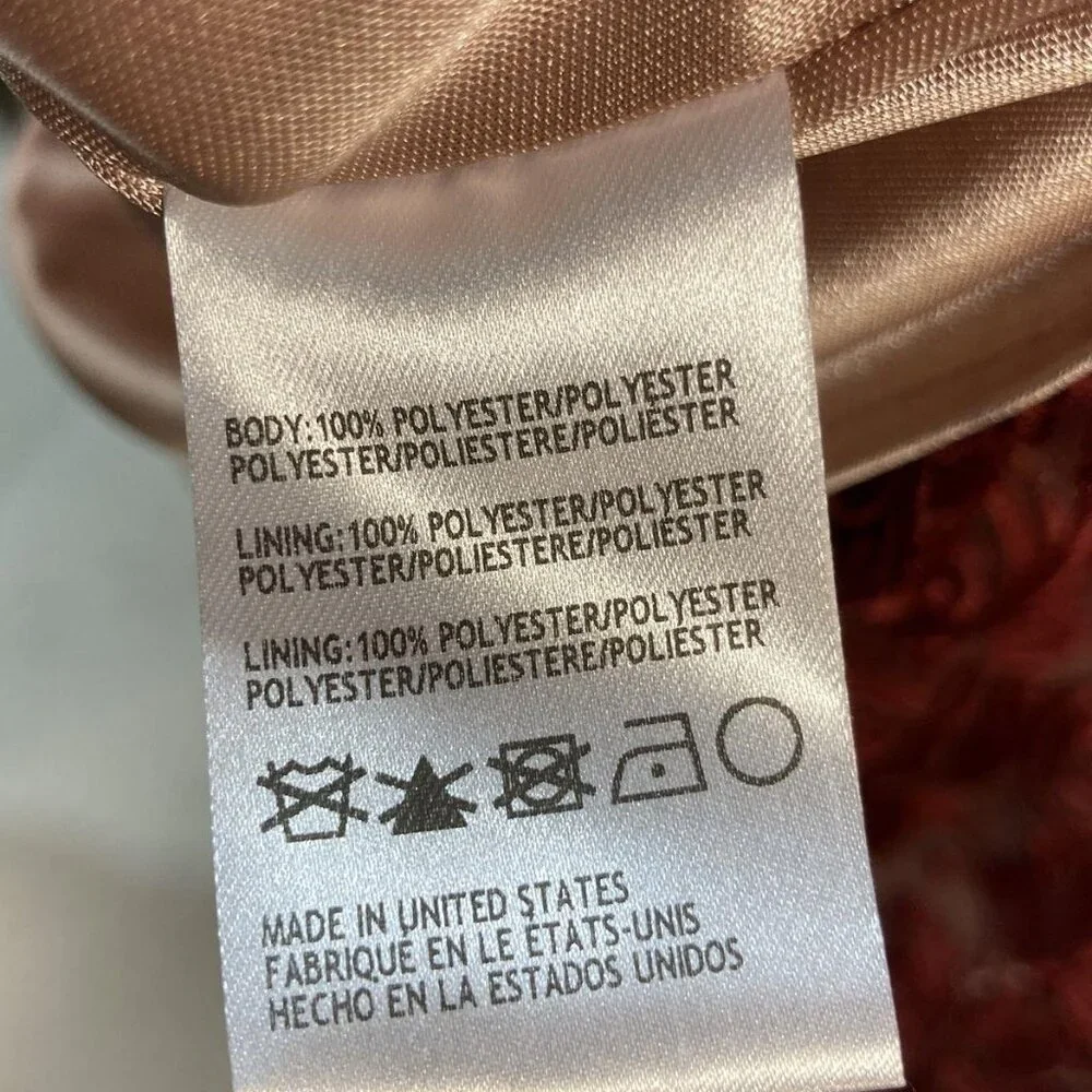 Burgundy Lace Dress 12 NWT Wedding Guest Cocktail Romantic Midi - Picture 4 of 5